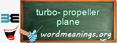 WordMeaning blackboard for turbo-propeller plane